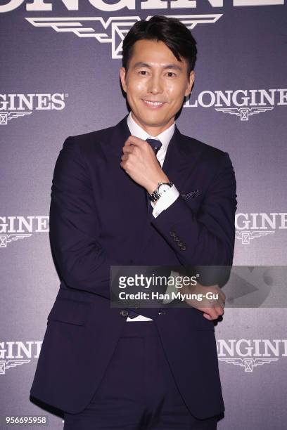 Actor Jung Woo-Sung attends the photocall for the LONGINES Watch 186th Anniversary on May 9, 2018 in Seoul, South Korea.