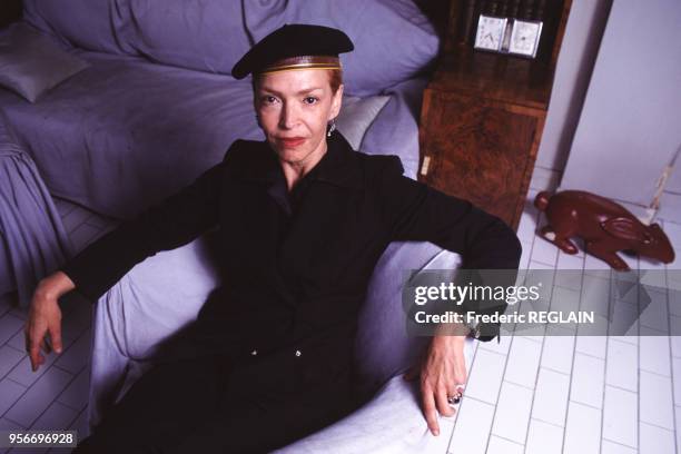 Odile Barski, romancière et scénariste, en septembre 1996 à Paris, France.