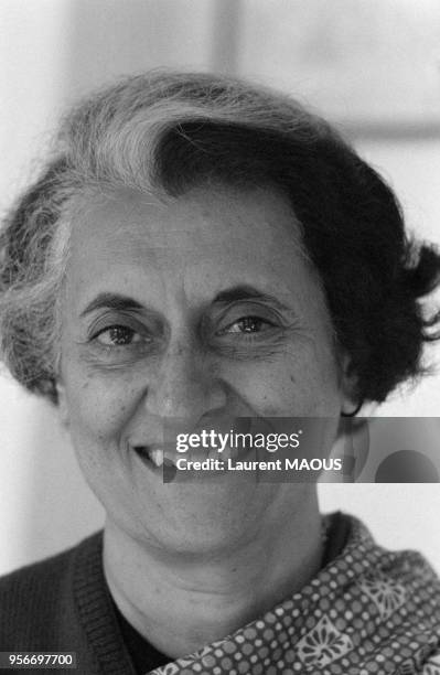 Indira Gandhi, femme politique indienne, le 7 janvier 1980 à New Delhi, Inde.