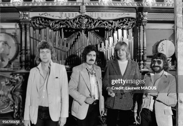 Les Moody Blues, groupe pop britannique, le 6 juillet 1978 à Paris, France.