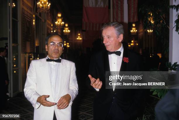 Yves Montand lors d'une soirée au Festival de Deauville le 1er septembre 1984, France.