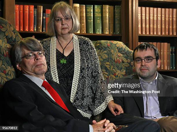 Noted author Stephen King comes to town with his wife, Tabitha, and son Owen, both writers themselves, to help Owen promote his book. Pictured, l-r:...