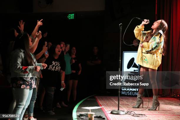 Bea Miller performs at The Drop: Bea Miller at The GRAMMY Museum on May 9, 2018 in Los Angeles, California.