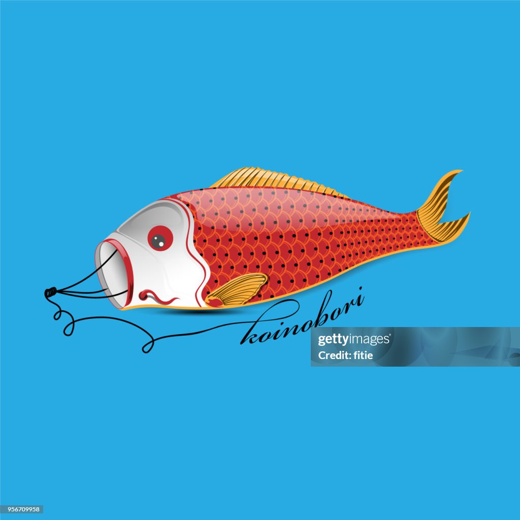 Illustration of carp streamer, annual event, Koinobori