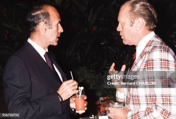 Valéry Giscard d'Estaing et le président américain Gerald Ford en décembre 1974 à Fort-de-France, Martinique.