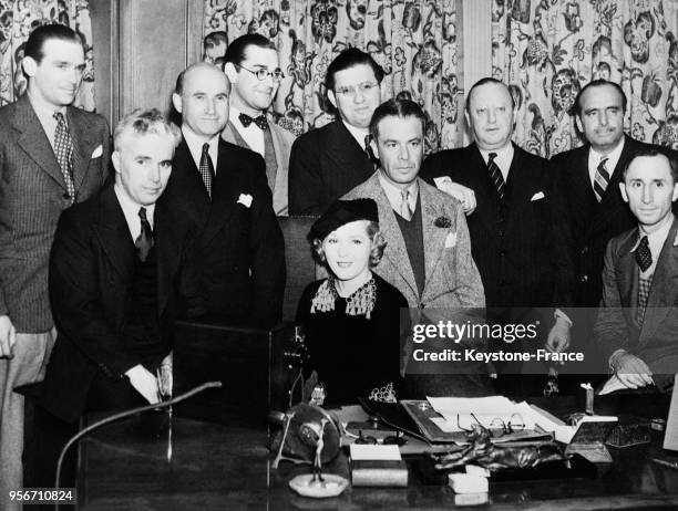 Douglas Fairbanks Jr, Sam Goldwin, Jack Wihtney, David O Selznick, Lesse Lasky, Douglas Fairbanks Sr, Charles Chaplin, Mary Pickford, Walter Wanger...