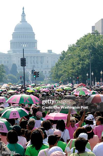 Thousands participate in Unity Day March of the nine historically black fraternities and sororities, spearheaded by Alpha Kappa Alpha - oldest...