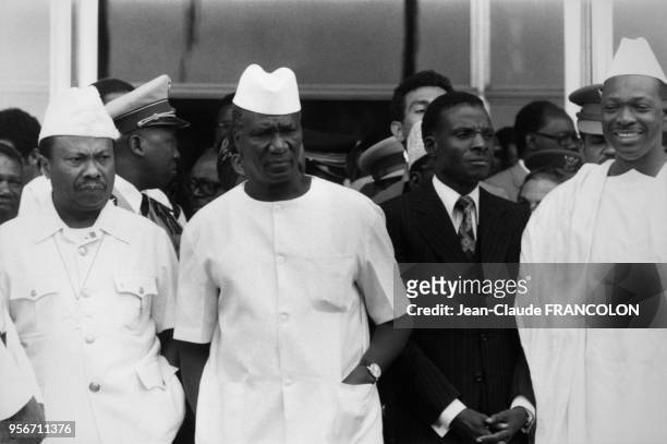 Les Présidents Tolbert du Liberia, Touré de Guinée, Kountché du Niger et Traoré du Mali assistent au Sommet de l'Organisation de l'Unité Africaine en...