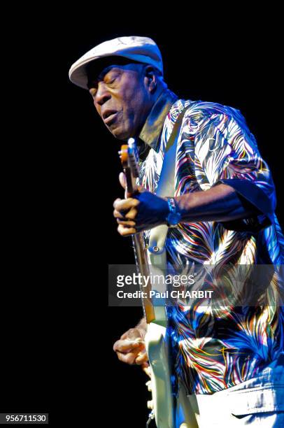 Le musicien américain de blues et de musique rock Buddy Guy en concert à l'Olympia le 3 juiilet 2014, Paris, France.