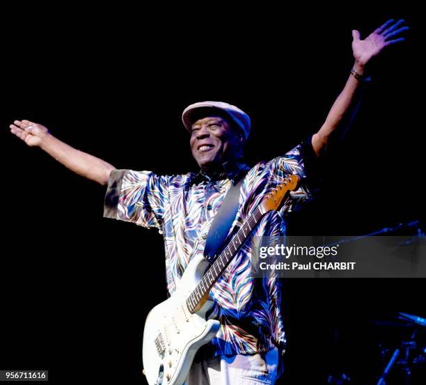 Le musicien américain de blues et de musique rock Buddy Guy en concert à l'Olympia le 3 juiilet 2014, Paris, France.