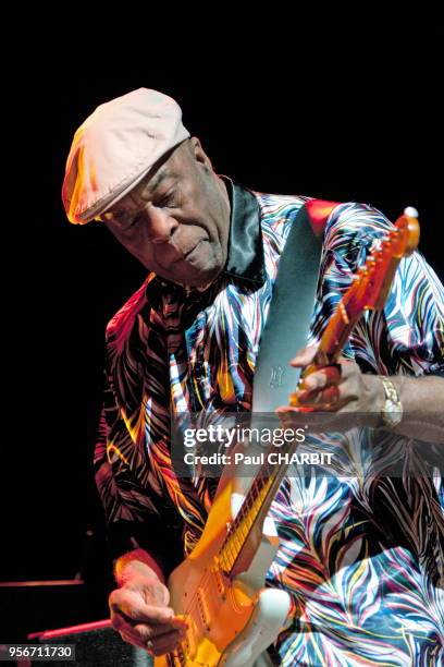 Le musicien américain de blues et de musique rock Buddy Guy en concert à l'Olympia le 3 juiilet 2014, Paris, France.