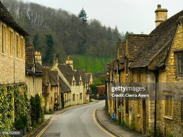 castle combes village england - chippenham stock pictures, royalty-free photos & images