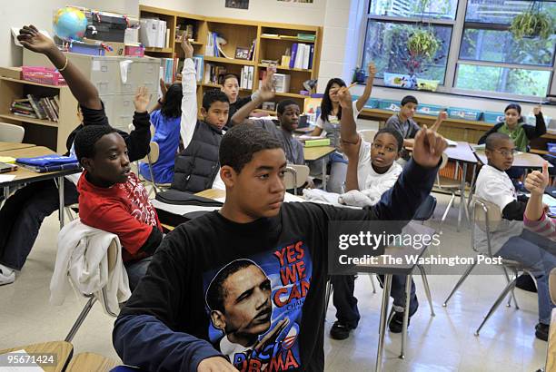 Janisann Hay's students at White Oak Middle School in Silver Spring discussed the issues of the presidential campaign each Friday, watched two of the...