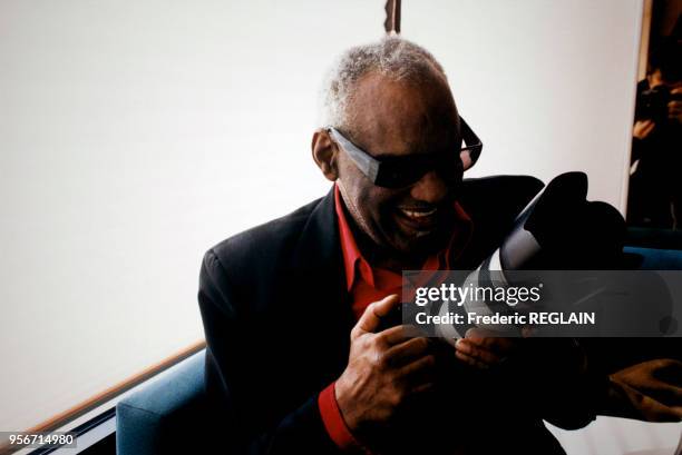Portrait de Ray Charles en mars 1996, Etats-Unis.