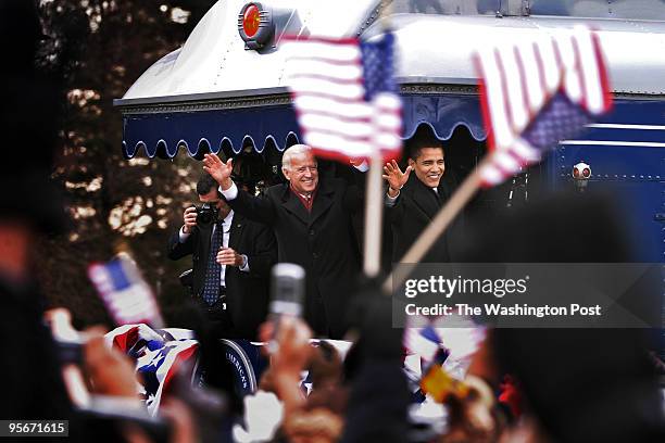 Obama/Biden train passes through Edgewood, Md., on it's way to Washington, D.C. Here,