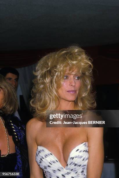 Farrah Fawcett lors du 10ème Festival de Deauville le 4 septembre 1984, France.