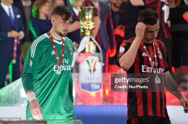 Gianluigi Donnarumma after the Tim Cup Final football match F.C. Juventus vs A.C. Milan at the Olympic Stadium in Rome, on May 09, 2018