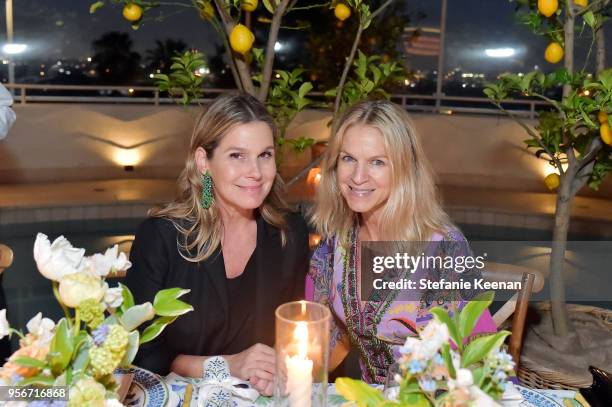 Aerin Lauder and Crystal Lourd attend Aerin Lauder, Crystal Lourd and Jennifer Meyer Host a Dinner in Celebration of the AERIN SS18 Collection by...