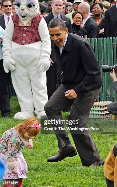 President Barack Obama and family host thousands of kids of all ages to the annual Easter Egg Roll on the south lawn of the White House. Pictured,...