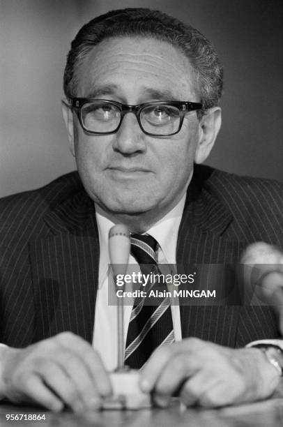 Henry Kissinger lors d'une réunion de l'OTAN à Bruxelles le 3 septembre 1979, Belgique.
