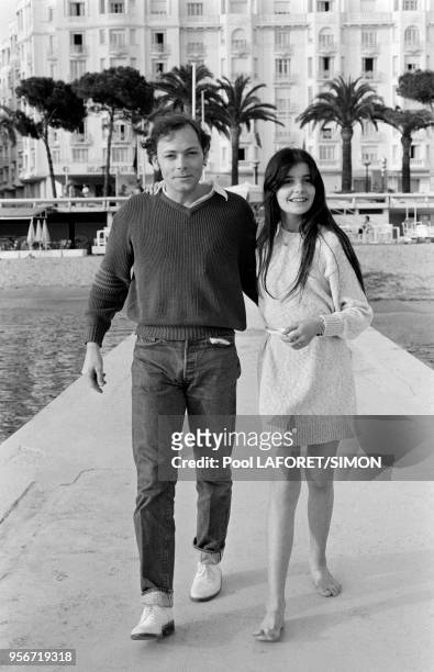 Patrick Dewaere et Ariel Besse lors du Festival de Cannes en mai 1981, France.