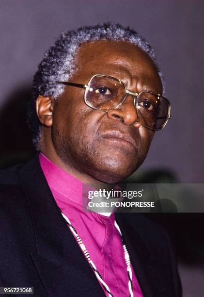 Archevêque sud-africain Desmond Tutu le 2 juin 1986 à Montréal, Canada.