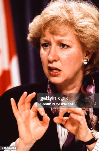 Kim Campbell, Premier ministre canadien, en juin 1993, Canada.