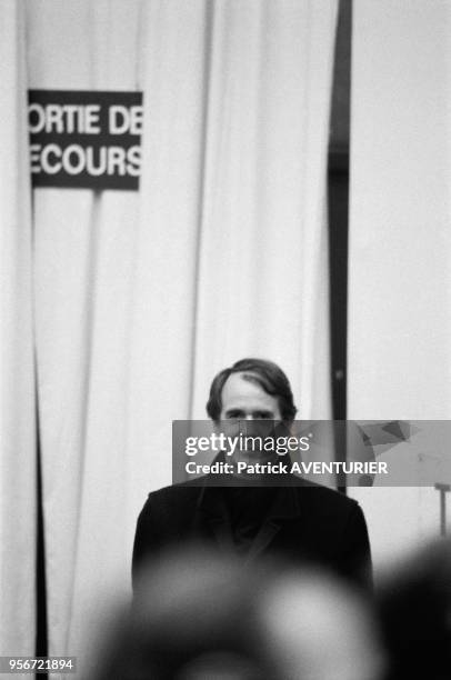 Pierre Juquin lors du congrès du Parti communiste le 10 février 1985 à Saint-Ouen, France.
