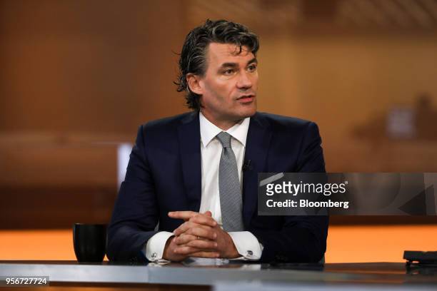 Gavin Patterson, chief executive officer of BT Group Plc, speaks during a Bloomberg Television interview in London, U.K., on Thursday, May 10, 2018....