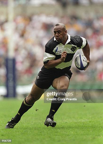 Jonah Lomu of Barbarians in action during the Scottish Amicable Tour Match between England and The Barbarians played at Twickenham in London....