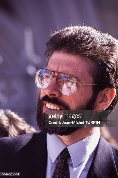 Gerry Adams, leader du Sinn Féin, en septembre 1994 à Belfast, Irlande du Nord.