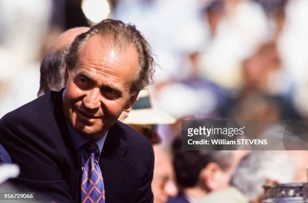 Le roi d'Espagne Juan Carlos spectateur des Internationaux de France le 5 juin 1994 à Paris, France.
