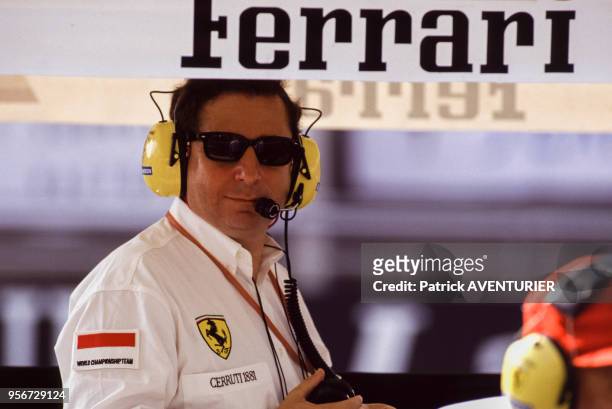 Jean Todt, directeur de la Scuderia Ferrari, le 3 juillet 1994 à Magny-Cours, France.