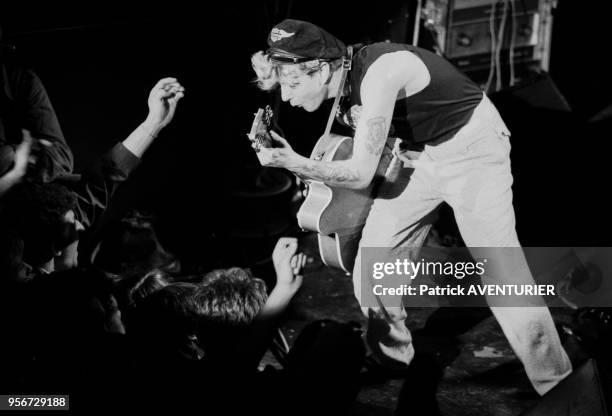 Les Stay Cats en concert au Palace à Paris en septembre 1983, France.