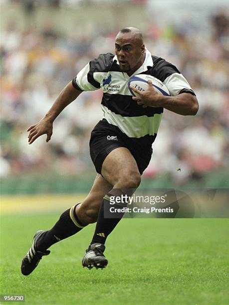 Jonah Lomu of Barbarians in action during the Scottish Amicable Tour Match between England and The Barbarians played at Twickenham in London....