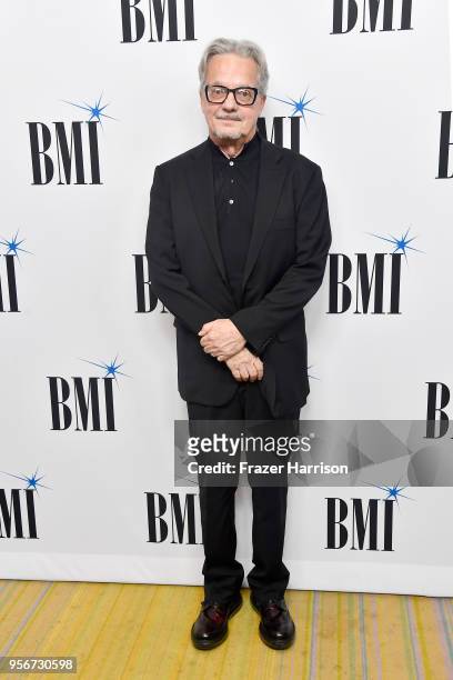 Mark Mothersbaugh attends 34th Annual BMI Film, TV & Visual Media Awards attends at Regent Beverly Wilshire Hotel on May 9, 2018 in Beverly Hills,...