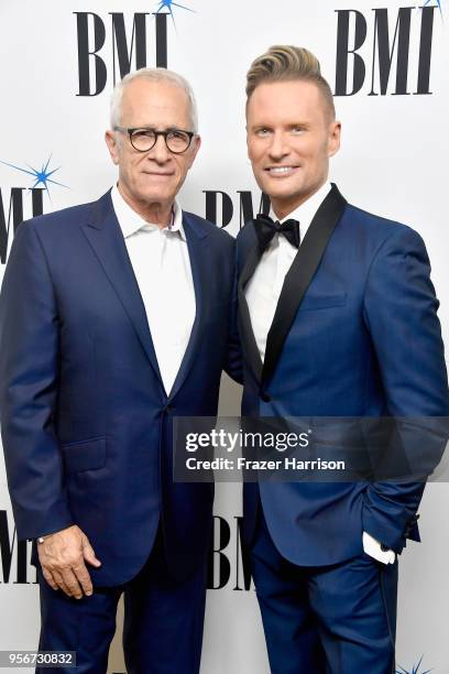 James Newton Howard and Brian Tyler attend the 34th Annual BMI Film, TV & Visual Media Awards attends at Regent Beverly Wilshire Hotel on May 9, 2018...