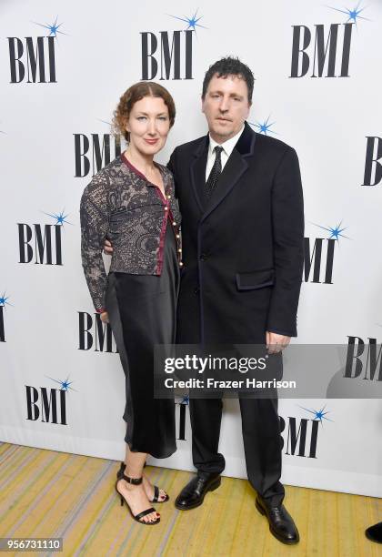 Claudia Sarne and Atticus Ross attend the 34th Annual BMI Film, TV & Visual Media Awards attends at Regent Beverly Wilshire Hotel on May 9, 2018 in...