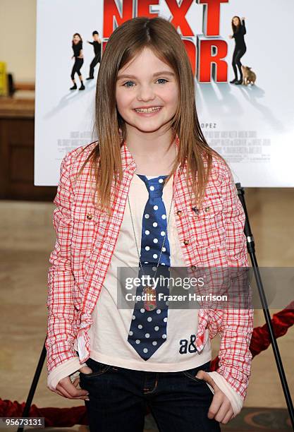 Actress Morgan Lilly arrives at the premiere of Lionsgate & Relativity Media's "The Spy Next Door" held at the Grove on January 9, 2010 in Los...