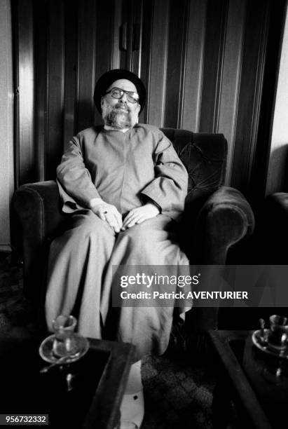 Cheikh Mohammad Hussein Fadlallah, chef du Hezbollah, en septembre 1984 à Beyrouth, Liban.