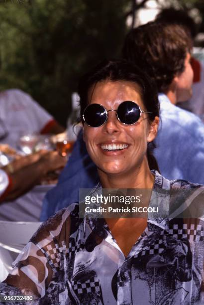 La princesse Caroline de Monaco le 1er août 1988 à Saint-Tropez, France.