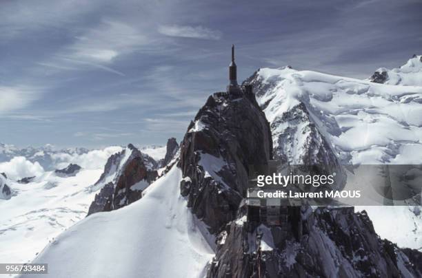 Aiguille du Midi dans les Alpes en août 1979 en France.