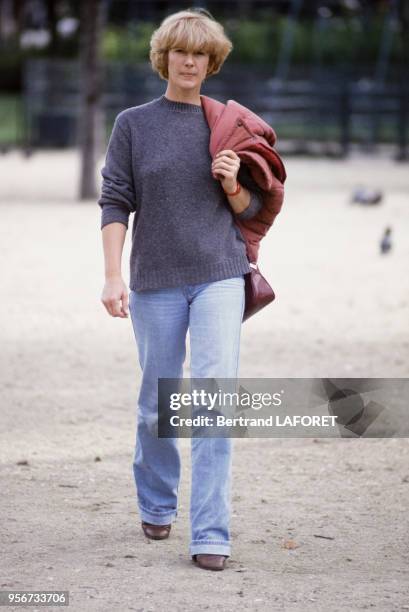 Actrice Mimsy Farmer le 10 octobre 1982, France.