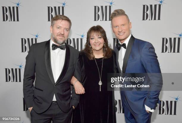 Atli Orvarsson, BMI Vice President, Creative - Film, TV & Visual Media Doreen Ringer-Ross, and Brian Tyler attend the 34th Annual BMI Film, TV &...