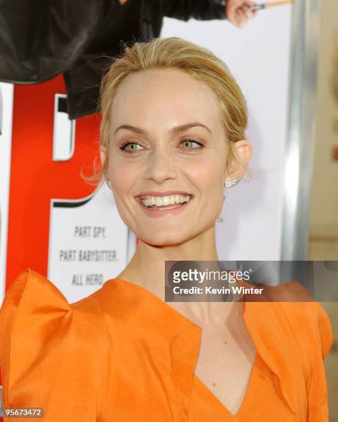 Actress Amber Valletta arrives at the premiere of Lionsgate and Relativity Media's "The Spy Next Door" at The Grove on January 9, 2010 in Los...