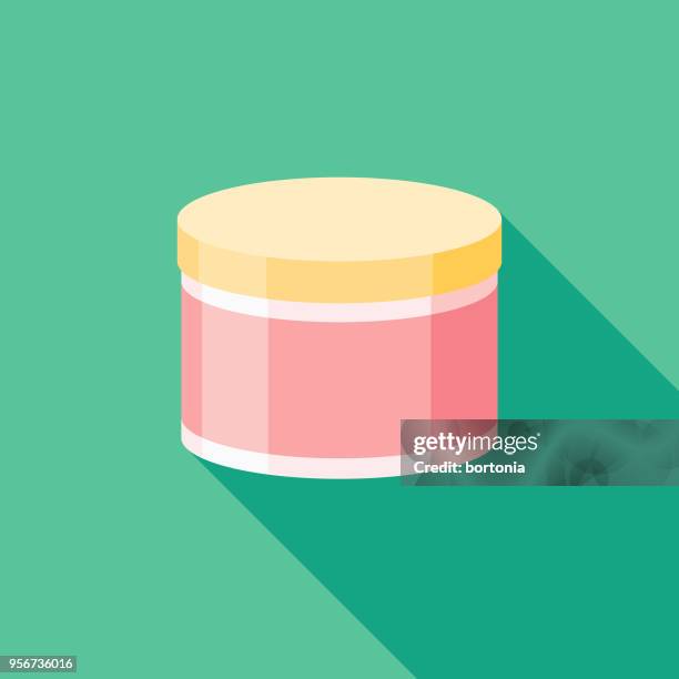 cream flat design beauty icon with side shadow - ceremonial make up stock illustrations