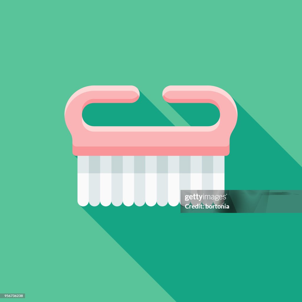 Icona di bellezza del design piatto del pennello per unghie con ombra laterale