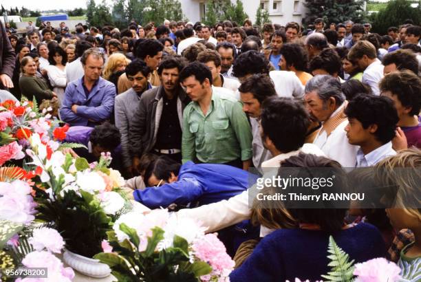 Enterrement du roi des Gitans le 7 juin 1984 dans la ville de Lunel, France.