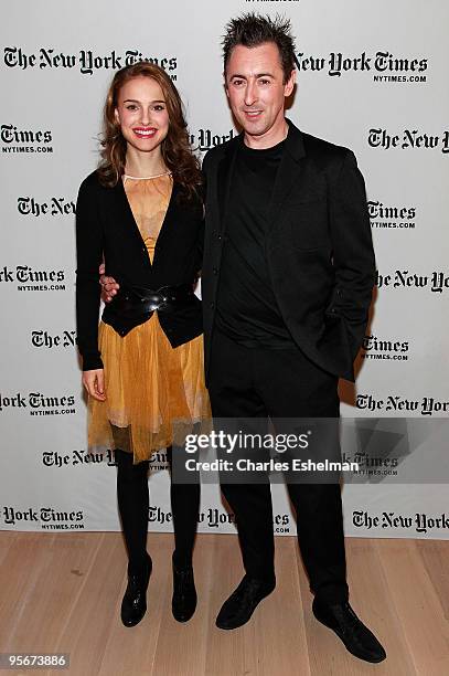 Actors Natalie Portman and Alan Cumming attend the 9th Annual New York Times Arts and Leisure Weekend at The Times Center on January 9, 2010 in New...