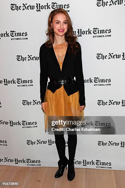 Actress Natalie Portman attends the 9th Annual New York Times Arts and Leisure Weekend at The Times Center on January 9, 2010 in New York City.